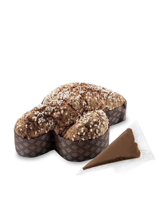 Colomba cioccolato e lampone + crema al cioccolato e lampone